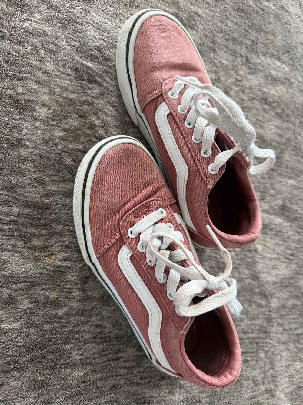 Vans Pink Canvas Old Skool Sneakers with White Stripe